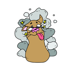 Vector children's design for backgrounds and fabrics, postcards.Funny funny cat