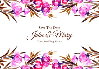 Beautiful watercolor decorative flowers card background