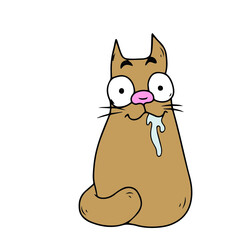 Vector children's design for backgrounds and fabrics, postcards.Funny funny cat