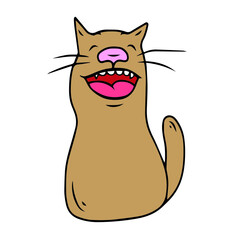 Vector children's design for backgrounds and fabrics, postcards.Funny funny cat