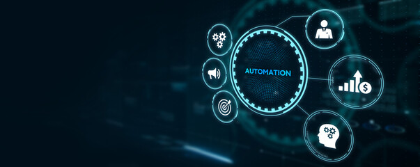 Automation Software concept as an innovation.  Business, Technology, Internet and network concept.3d illustration