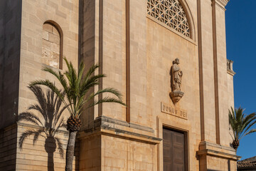 Facade of the parish church of Ses Salines