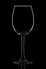 beautiful glass of wine on a black background