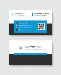 Creative and Clean Double Sided Business Card Design Template. Modern Business Card Design with Red, Blue and Orange Color