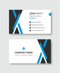 Creative and Clean Double Sided Business Card Design Template. Modern Business Card Design with Red, Blue and Orange Color