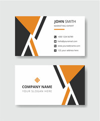 Creative and Clean Double Sided Business Card Design Template. Modern Business Card Design with Red, Blue and Orange Color