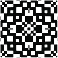 Decorative abstract pattern. Black and white seamless geometric pattern. 
