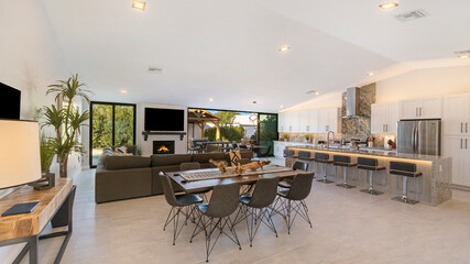 Luxury white dining room 