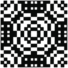 Fototapeta premium Decorative abstract pattern. Black and white seamless geometric pattern. 