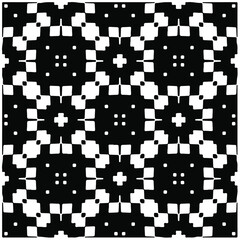 Decorative abstract pattern. Black and white seamless geometric pattern. 