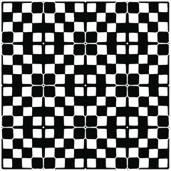 Fototapeta premium Decorative abstract pattern. Black and white seamless geometric pattern. 