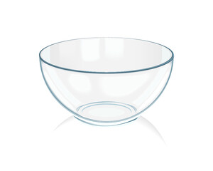 Glass bowl isolated on a white background