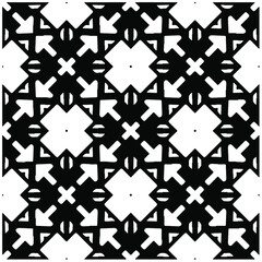 Decorative abstract pattern. Black and white seamless geometric pattern. 