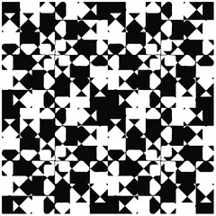 Decorative abstract pattern. Black and white seamless geometric pattern. 
