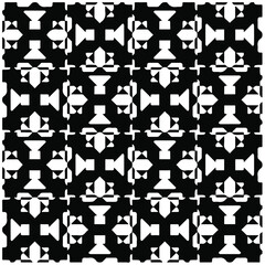 Decorative abstract pattern. Black and white seamless geometric pattern. 