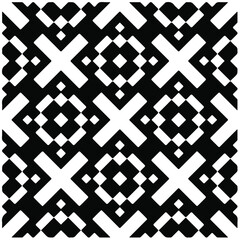 Decorative abstract pattern. Black and white seamless geometric pattern.
