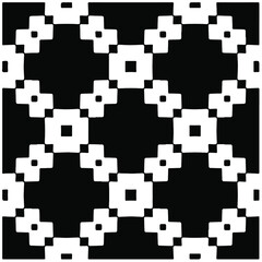 Decorative abstract pattern. Black and white seamless geometric pattern.
