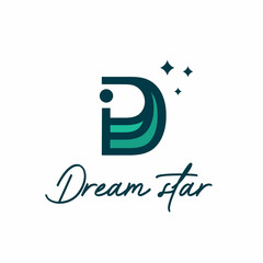 letter futuristic alfabet D and I logo, suitable for media brands names and coffee shops © Artoniumw