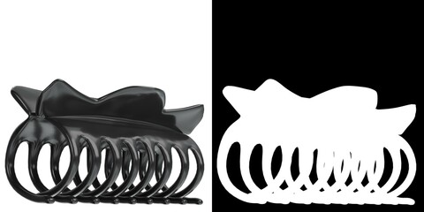 3D rendering illustration of a claw hair clip
