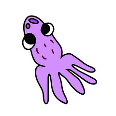  Vector children's design ,for a postcard banner sticker.Marine animal