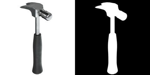 3D rendering illustration of a claw hammer