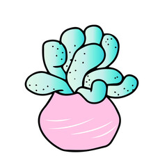 Vector children's design for fans and fabrics, postcards.Cactus in a pot