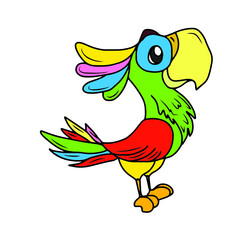 Vector children's design ,for a postcard banner sticker.Parrot