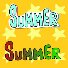 Vector children's design for backgrounds and fabrics, postcards, stickers.Summer vacation,travel ,