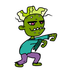 Vector children's design for backgrounds and fabrics, postcards.Funny Zombie Halloween Party