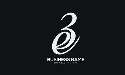 Alphabet BE or EB abstract monogram vector logo template