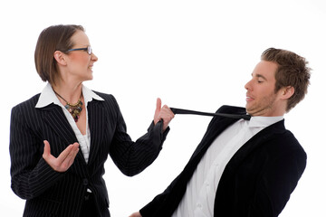 Zwei Geschäftsleute haben eine Auseinandersetzung