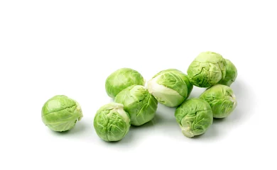 Wandaufkleber Brussels Sprouts Isolated, Brassica Oleracea Cabbage © ange1011