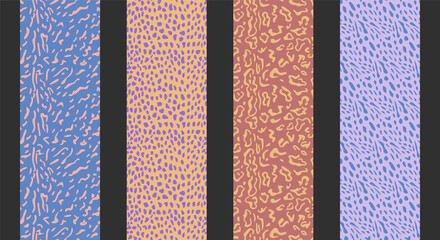 Cat family skin abstract colors patterns set, animals skin pattern © Lopolitt