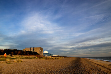 The nuclear power station on the coast at Sizewell in Suffolk, UK