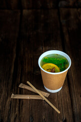 Fruit tea. Berry tea. Tea in a glass. Hot drink.