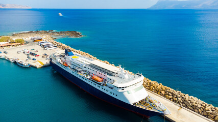 cruise ship sailing from port