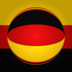 Kugel und Hintergrund in den Deutschlandfarben schwarz, rot, gold