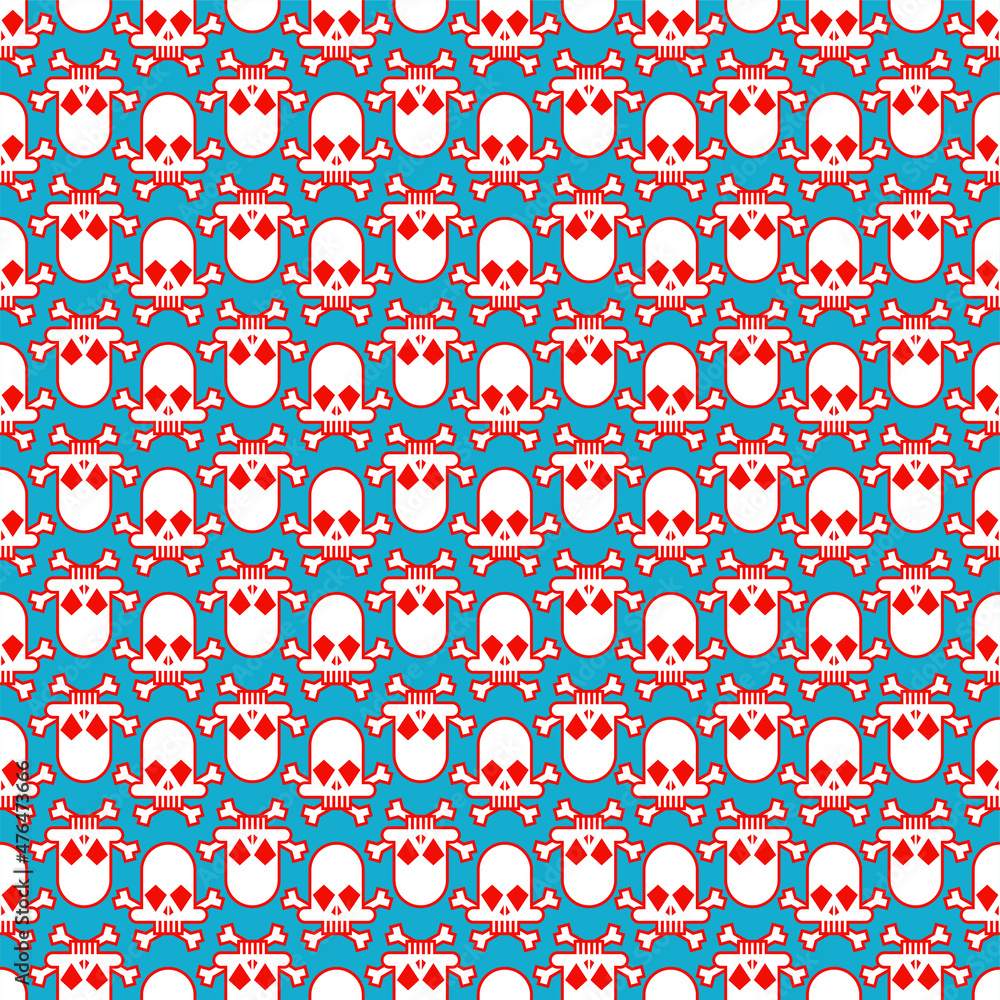 Aufkleber skull cartoon simple pattern seamless. skeleton head abstract background. vector texture