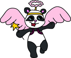 Vector children's design for backgrounds and fabrics, postcards.Cute and funny panda