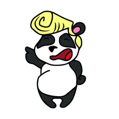 Vector children's design for backgrounds and fabrics, postcards.Cute and funny panda