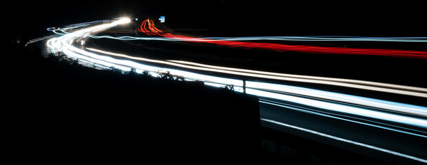 lights of cars with night. long exposure