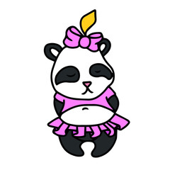 Vector children's design for backgrounds and fabrics, postcards.Cute and funny panda