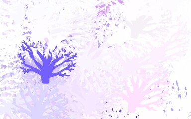 Light Purple vector abstract backdrop with leaves, branches.