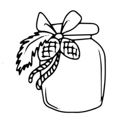 
Vector children's design for backgrounds and fabrics, postcards.New Year's set of jar ,candle,cone