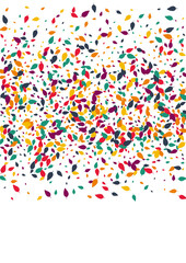 Autumn Confetti Vector White Background. Orange Leaf Botany Backdrop. Element Foliage Set. Bright Leaf Texture.