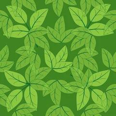Stickers pour porte Vert Un modèle sans couture de feuilles tombées.