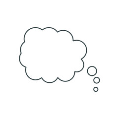 Empty blank balloon cloud with white color isolated on white background. vector dialog for website