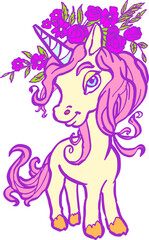 Obraz na płótnie Canvas unicorn baby cute cartoon vector character 