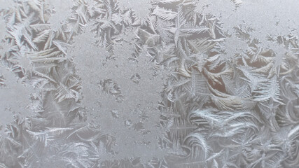 Frozen pattern on window's glass