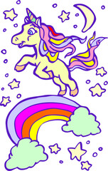 unicorn baby cute cartoon vector character 